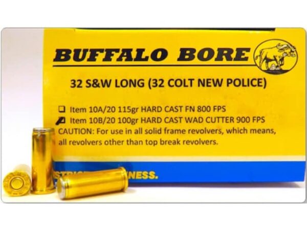 Buffalo Bore Ammunition 32 S&W Long 100 Grain Hard Cast Wad Cutter 500 rounds