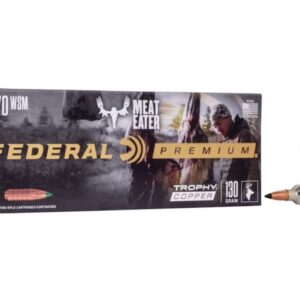 Federal Premium Meat Eater Ammunition 270 Winchester Short Magnum (WSM) 130 Grain Trophy Copper Tipped Boat Tail Lead-Free 200 rounds