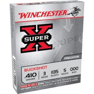 Winchester Super-X Ammunition 410 Bore 3" 000 Buckshot 5 Pellets 500 rounds