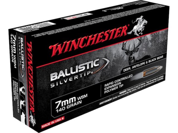 Winchester Ballistic Silvertip Ammunition 7mm Winchester Short Magnum (WSM) 140 Grain Rapid Controlled Expansion Polymer Tip 300 rounds