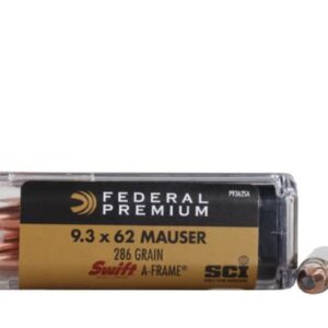Federal Premium Safari Ammunition 9.3x62mm Mauser 286 Grain Swift A-Frame 200 round