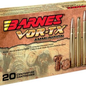 Barnes VOR-TX Safari Ammunition 458 Winchester Magnum 450 Grain Banded Solid Round Nose 100 round
