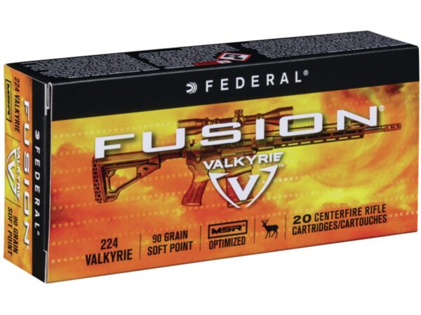Federal Fusion MSR Ammunition 224 Valkyrie 90 Grain Bonded Spitzer Boat Tail 500 rounds