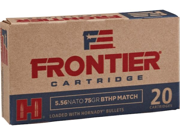 Frontier Cartridge Military Grade Ammunition 5.56x45mm NATO 75 Grain Hornady Hollow Point Boat Tail Match  500 rounds