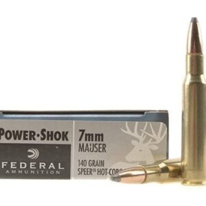 Federal Power-Shok Ammunition 7x57mm Mauser (7mm Mauser) 140 Grain Speer Hot-Cor Soft Point 300 round