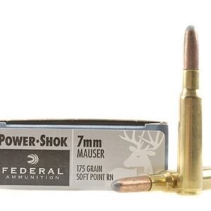 Federal Power-Shok Ammunition 7x57mm Mauser (7mm Mauser) 175 Grain Round Nose Soft Point 300 round