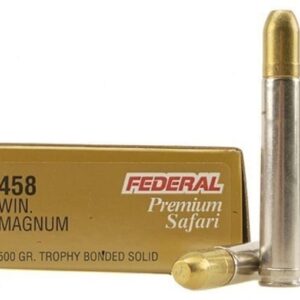 Federal Premium Safari Ammunition 458 Winchester Magnum 500 Grain Speer Trophy Bonded Sledgehammer 100 round