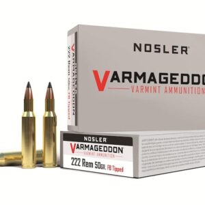 Nosler Varmageddon Ammunition 222 Remington 50 Grain Polymer Tip Flat Base  500 rounds