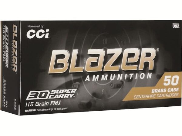 Blazer Brass Ammunition 30 Super Carry 115 Grain Full Metal Jacket 1000 round
