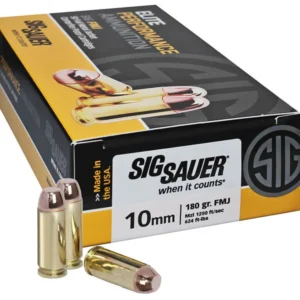 Sig Sauer 10mm Auto Ammo 180 gr FMJ Elite Performance 500 Rounds