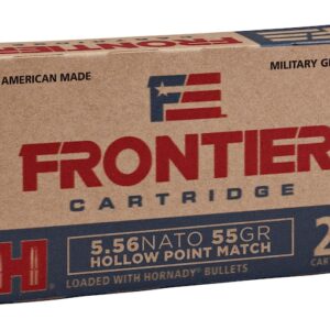 Frontier Cartridge Military Grade Ammunition 5.56x45mm NATO 55 Grain Hornady Hollow Point Match 500 rounds