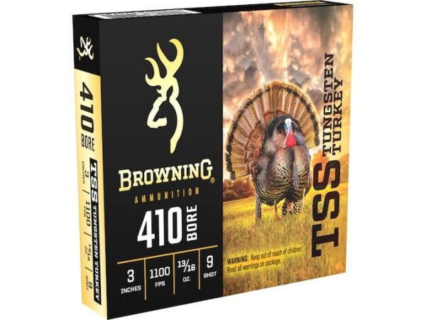 Browning TSS Turkey Ammunition 410 Bore 3" 13/16 oz #9 Non-Toxic Tungsten Shot 100 rounds