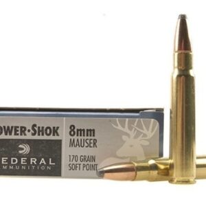 Federal Power-Shok Ammunition 8x57mm JS Mauser (8mm Mauser) 170 Grain Soft Point 200 rounds