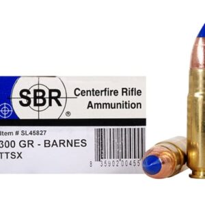 SBR Ammunition 458 SOCOM 300 Grain Barnes TTSX Polymer Tipped Spitzer Lead-Free 500 rounds