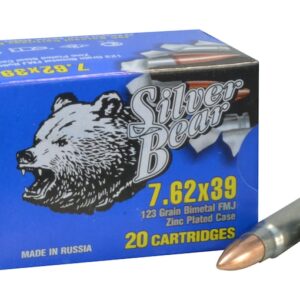 Silver Bear Ammunition 7.62x39mm 123 Grain Full Metal Jacket Zinc Plated Steel Case