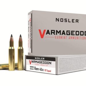 Nosler Varmageddon Ammunition 222 Remington 40 Grain Tipped Flat Base 500 rounds