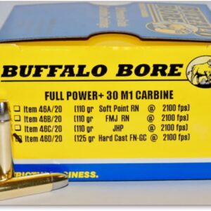 Buffalo Bore Ammunition 30 Carbine 125 Grain Hard Cast Lead Gas Check Flat Nose  50 rounds