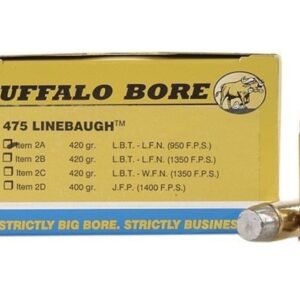 Buffalo Bore Ammunition 475 Linebaugh 420 Grain Lead Flat Nose 300 round