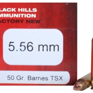 Black Hills Ammunition 5.56x45mm NATO 50 Grain Barnes TSX Hollow Point Lead-Free 500 round
