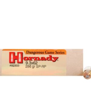 Hornady Custom Ammunition 9.3x62mm Mauser 286 Grain Spire Point Recoil Proof 300 round