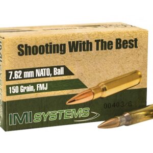 IMI Ammunition 7.62x51mm NATO 150 Grain Full Metal Jacket 500 rounds