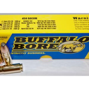Buffalo Bore Ammunition 458 SOCOM 350 Grain Jacketed Flat Nose 500 rounds