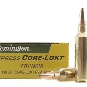 Remington Core-Lokt Ammunition 270 Winchester Short Magnum (WSM) 130 Grain Core-Lokt Pointed Soft Point 200 rounds