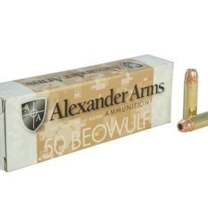 Alexander Arms Ammunition 50 Beowulf 350 Grain Hornady XTP Jacketed Hollow Point 500 rounds