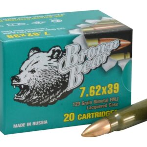 Brown Bear Ammunition 7.62x39mm 123 Grain Full Metal Jacket Steel Case
