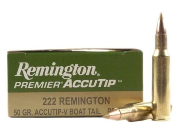 Remington Premier Varmint Ammunition 222 Remington 50 Grain AccuTip Boat Tail 500 rounds