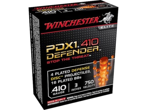 Winchester PDX1 Defender Ammunition 410 Bore 3" 4 Disks over 1/3 oz BB Shot 500 rounds