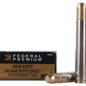 Federal Premium Safari Ammunition 458 Lott 500 Grain Trophy Bonded Sledgehammer 60 rounds