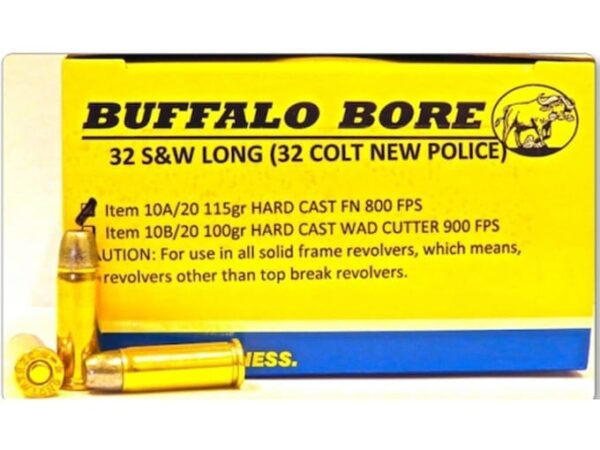 Buffalo Bore Ammunition 32 S&W Long 115 Grain Hard Cast Flat Nose 500 rounds