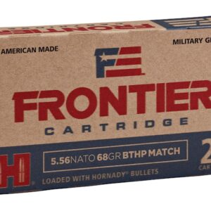 Frontier Cartridge Military Grade Ammunition 5.56x45mm NATO 68 Grain Hornady Hollow Point Boat Tail Match 500 rounds