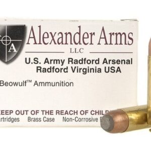 Alexander Arms Ammunition 50 Beowulf 400 Grain Hawk Jacketed Flat Point 500 rounds