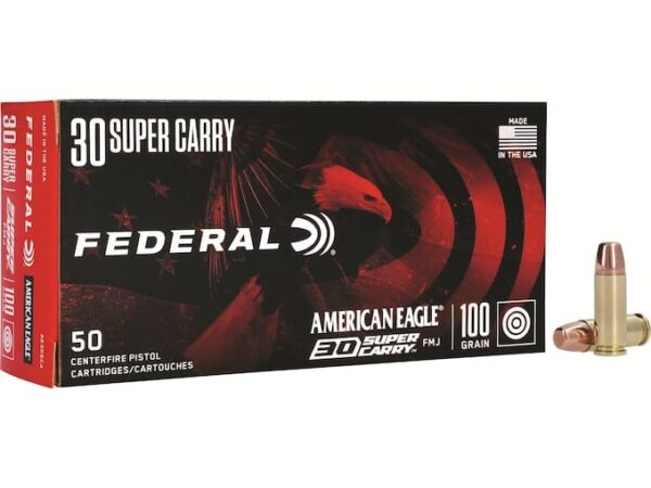 Federal American Eagle Ammunition 30 Super Carry 100 Grain Full Metal Jacket 1000 round