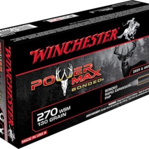 Winchester Power Max Bonded Ammunition 270 Winchester Short Magnum (WSM) 130 Grain Protected Hollow Point 200 rounds