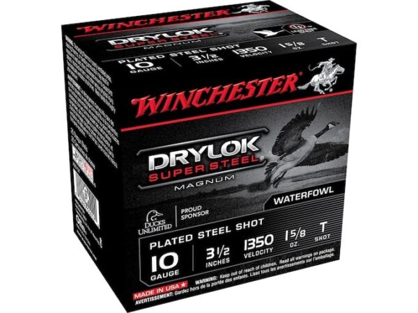 Winchester Drylok Magnum Plated Ammunition 10 Gauge 3-1/2" 1-5/8 oz Non-Toxic Steel