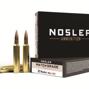 Nosler Match Grade Ammunition 30 Nosler 190 Grain Custom Competition Hollow Point Boat Tail 200 round