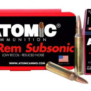 Atomic Ammunition 223 Remington Subsonic 77 Grain Hollow Point Boat Tail 500 rounds