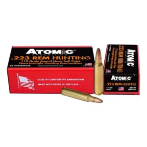 Atomic Hunting Ammunition 223 Remington 112 Grain Expanding Round Nose Soft Point 500 rounds