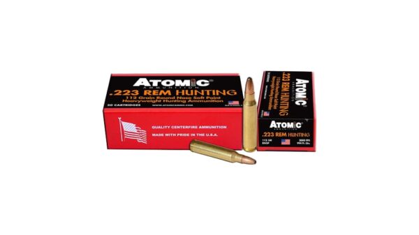 Atomic Hunting Ammunition 223 Remington 112 Grain Expanding Round Nose Soft Point 500 rounds