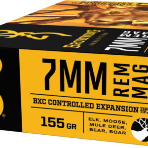 Browning BXC 7mm Remington Magnum 155 Grain Controlled Expansion Terminal Tip Brass Cased 500 rounds