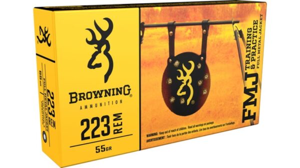 Browning FMJ Ammunition 223 Remington 55 Grain Full Metal Jacket 500 rounds