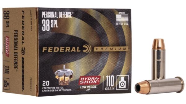 Federal Premium Centerfire Handgun Ammunition .38 Special 110 grain Hydra-Shok Jacketed Hollow Point Centerfire Pistol Ammunition 500 ROUNDS