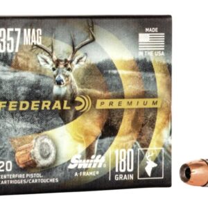 Federal Premium Centerfire Handgun Ammunition .357 Magnum 180 grain Swift A-Frame Centerfire Pistol Ammunition P357SA Caliber: .357 Magnum, Number of Rounds: 500