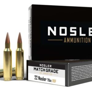 Nosler .22 Nosler Round Nose Flat 70 grain Brass Cased 500 rounds