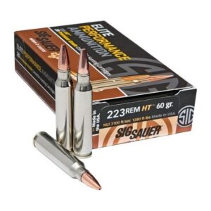 Sig Sauer Elite Performance Hunting HT Ammunition 223 Remington 60 Grain Solid Copper Expanding Lead-Free 500 rounds