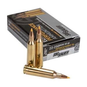 Sig Sauer SIG Hunting Rifle Ammunition .22-250 Remington 40 grain Full Metal Jacket Brass Cased 500 rounds