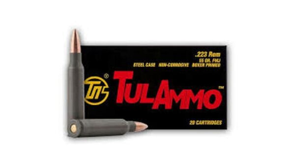 TulAmmo .223 Remington 55 Grain Full Metal Jacket Steel Cased 500 rounds